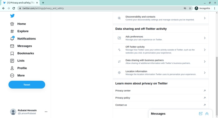 Delete Personal Data From Twitter Data Sharing