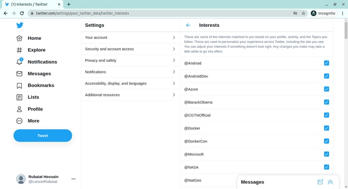 Delete Personal Data From Twitter Interests