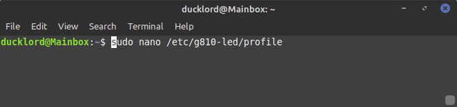 G810 Led Edit Profile