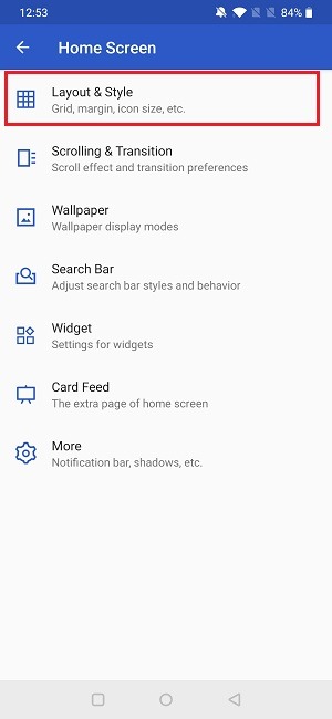 How To Change App Icon Size Apex Settings Layout Style
