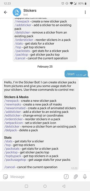 How To Create Stickers Telegram Start Bot Chat