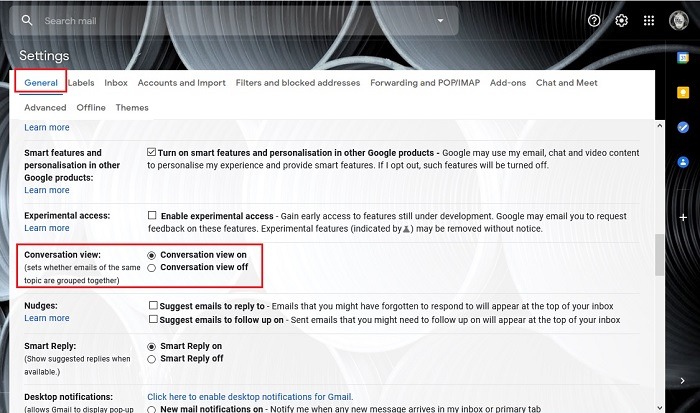 How To Disable Gmail Conversation Disable Feature Settings