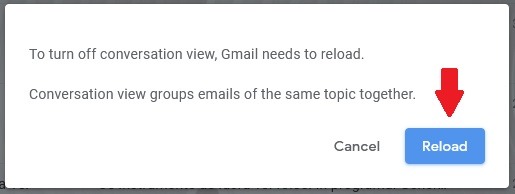 How To Disable Gmail Conversation View Reload Button