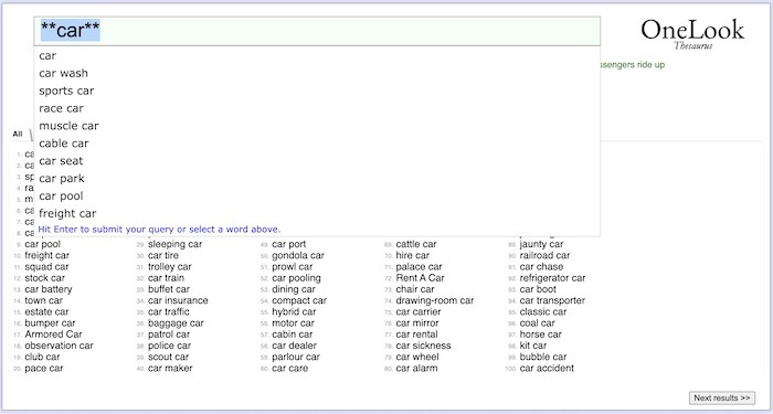 How To Use Onelook Car
