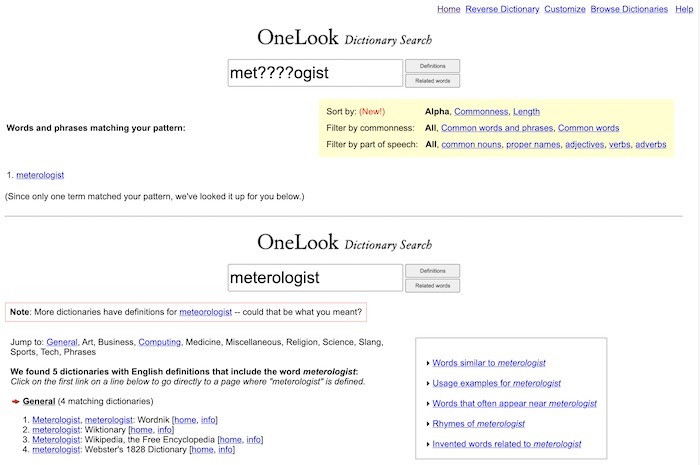 How To Use Onelook Meterologist