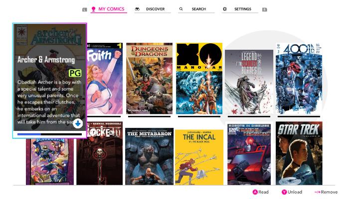 List of comics on InkyPen on Nintendo Switch.