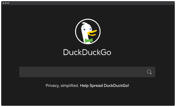 The DuckDuckGo search engine.