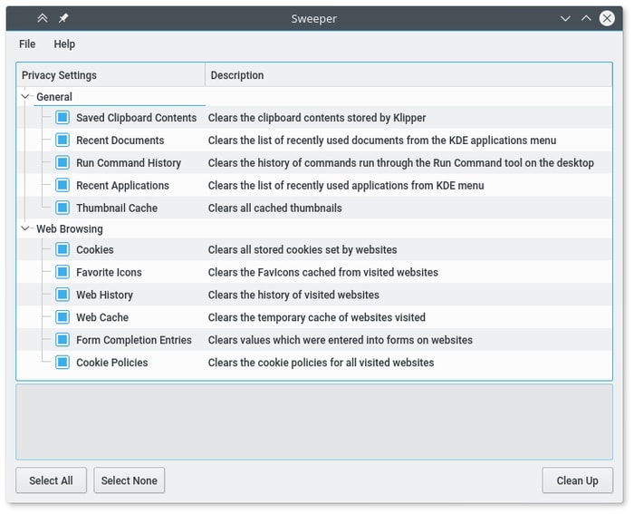 Linux System Cleaning Tools Sweeper