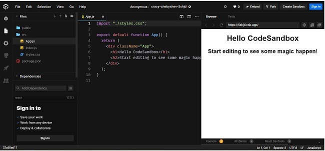 Online Code Editors To Help You Code On The Go Code Sandbox