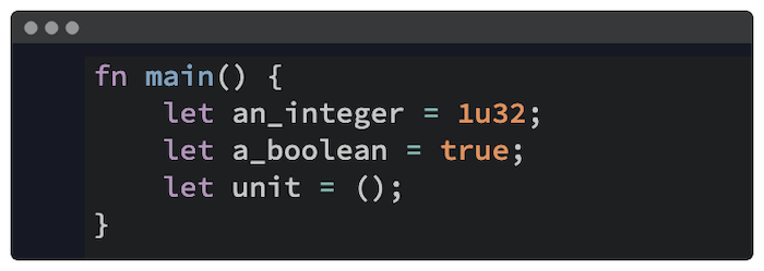 A variable declared in Rust.