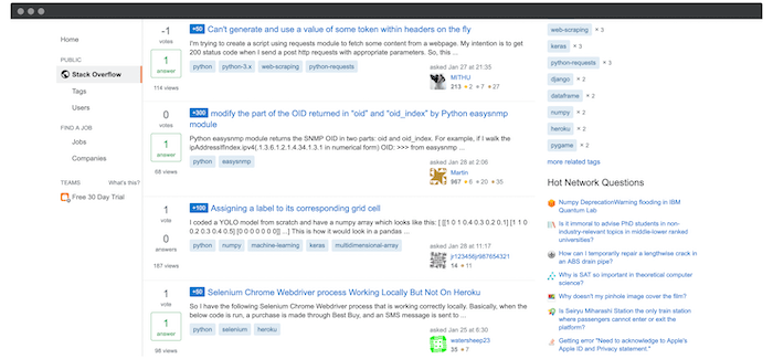 The Stack Overflow website.