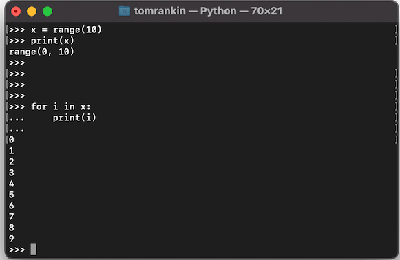 Python Range For Loop