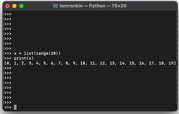 Python Range List