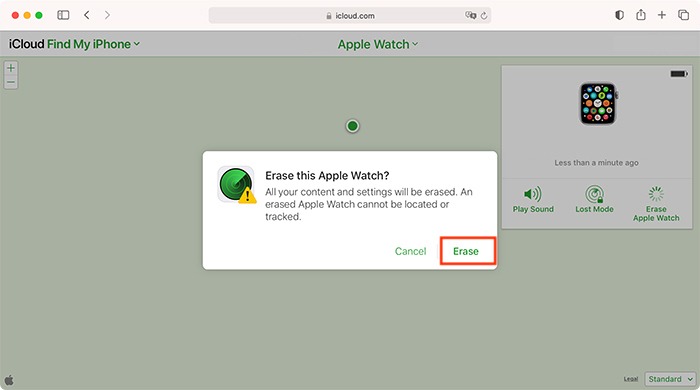 Unpair Apple Watch Erasing Device Icloud