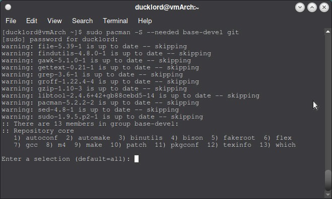 Use Aur In Arch Install Git Base Dev