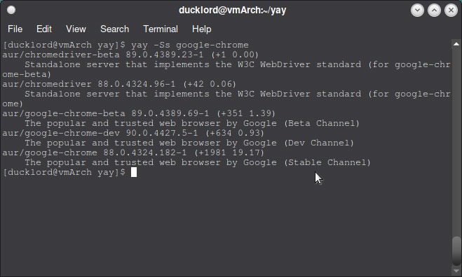 Use Aur In Arch Yay Install Google Chrome