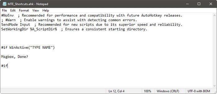 App Specific Shortcuts With Ahk If Type Name