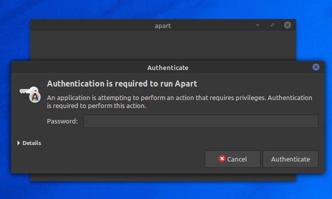 Backup Partitions In Ubuntu With Apart Gtk Authentication