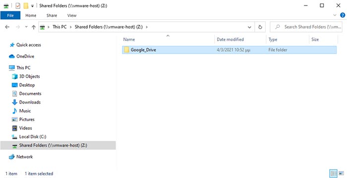 Share With Vm Access Shared Folder