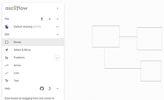 Best Free Alternatives To Microsoft Visio Ascii ASCIIFlow interface overview.