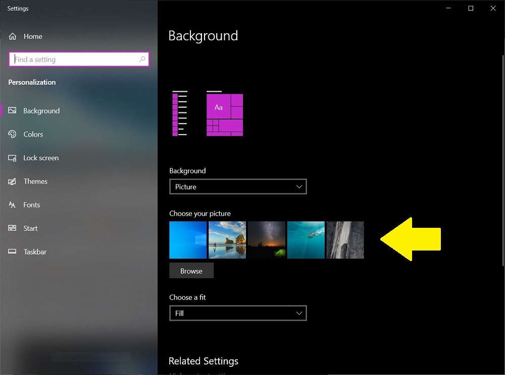 Choose Picture Dual Screen Wallpaper