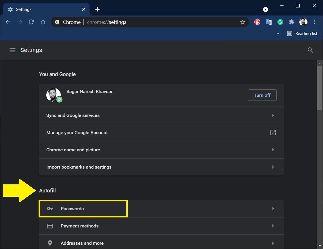 Chrome Password Manager