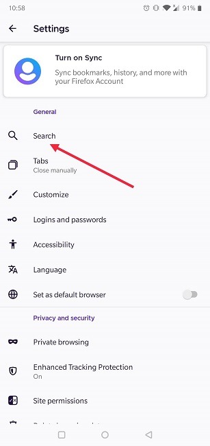 How Change Default Search Engine Android Firefox Search