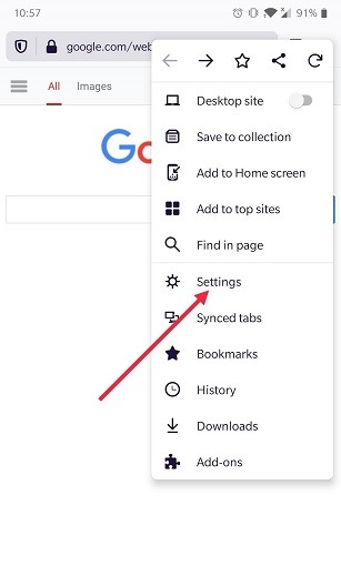 How Change Default Search Engine Android Firefox Settings