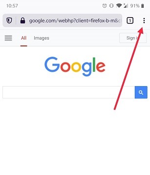 How Change Default Search Engine Android Firefox Three Dot Menu
