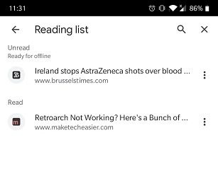 How To Add Read Later List Chrome Mobile Read Unread Lists