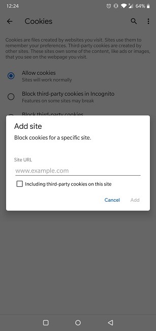How To Enable Cookies Android Browser Chrome Add Exception