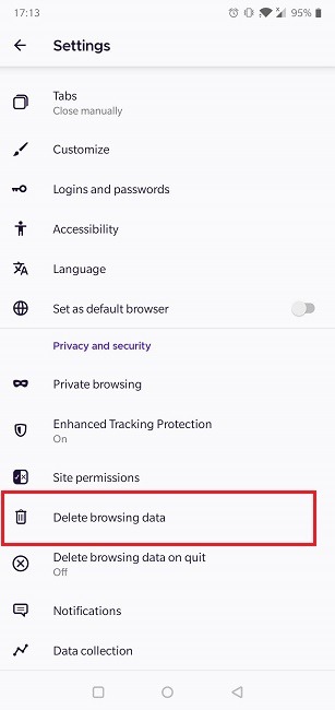 How To Enable Cookies Android Browser Firefox Delete Browsing Data