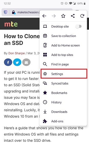 How To Enable Cookies Android Browser Firefox Settings