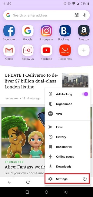 How To Enable Cookies Android Browser Opera Settings