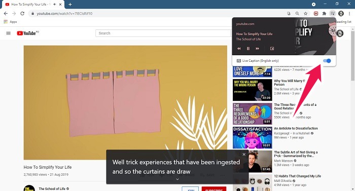 How To Enable Live Caption Chrome Desktop Media Controls On Off