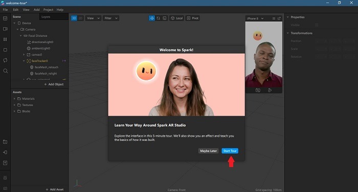 How To Make Custom Instagram Filter Start Tour