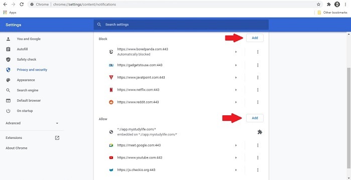 How To Stop Chrome Notifications Desktop Add Exceptions
