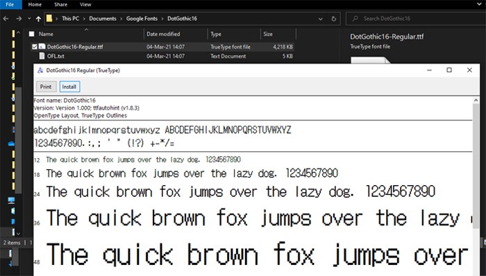Install Font