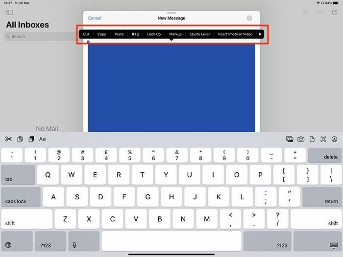 Markup Ipad Pop Up Menu