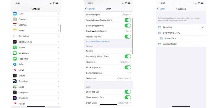 New Favorites Safari Ios Bookmarks