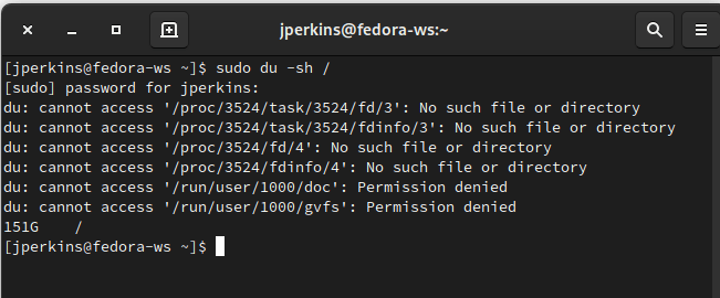 Linux Filesystem df No Space On Device Du