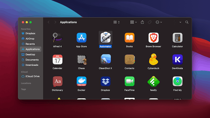 The Automator app on Mac.