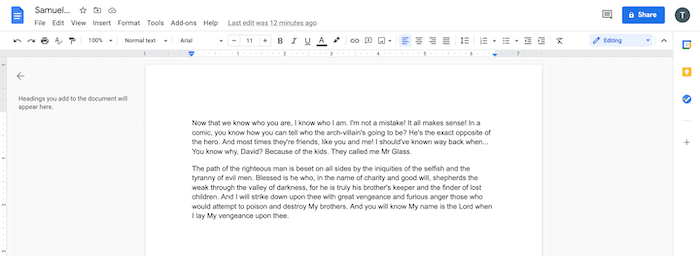 Two paragraphs in Google Docs.