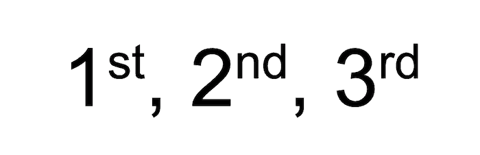 Ordinal numbers.
