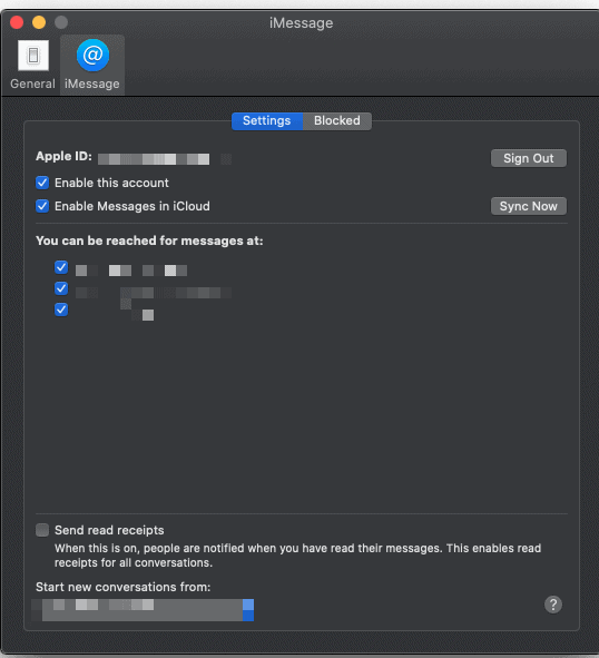 Sync Imessage Account