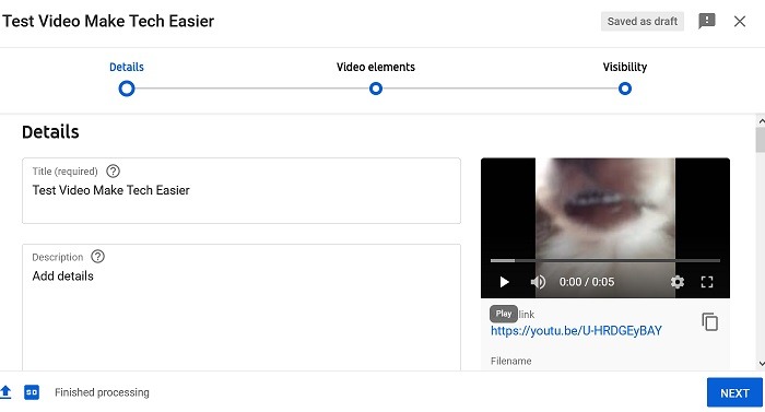 Uploading Youtube Video Details