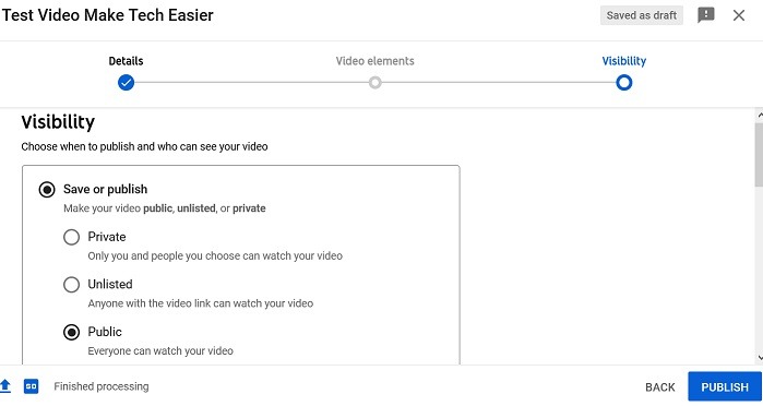 Uploading Youtube Video Privacy