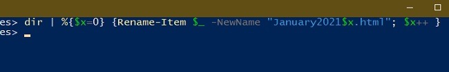 Renaming files in PowerShell.