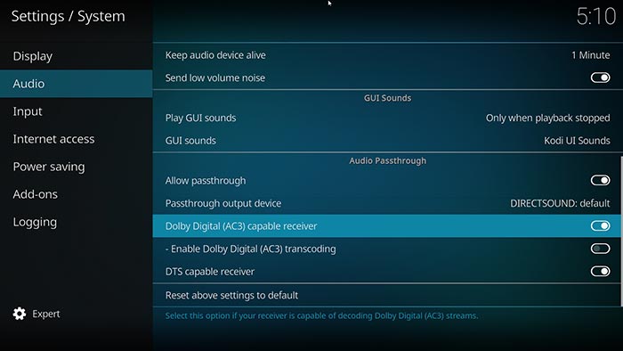 Optical Pc Audio Connection Kodi Dolby Output