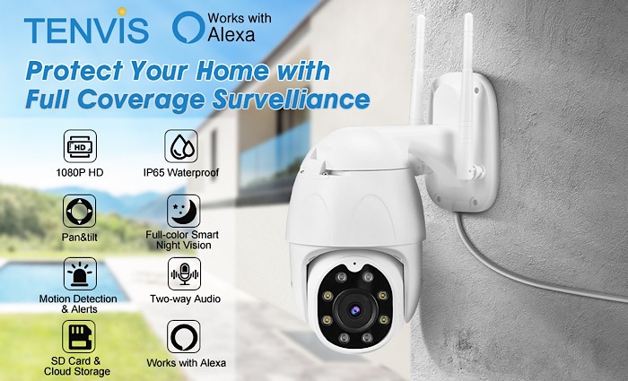 Touralle Security Camera Outdoor Alexa
